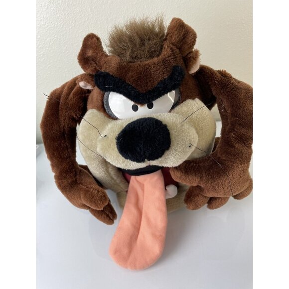 Vintage Large Tazmanian Devil Looney Tunes Plush, Toy, Mouth Open, Cartoon 13.5” - Picture 12 of 12